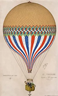Gas Balloon Prints: Le Tricolore, 1874
