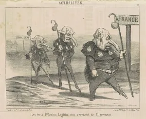 Pilgrims Prints: Le trois légitimistes... revenant de Claremont, 19th century. Creator: Honore Daumier