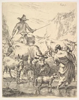 Berchem Gallery: Le Troupeau Traversant Le Ruisseau. Creator: Nicolaes Berchem