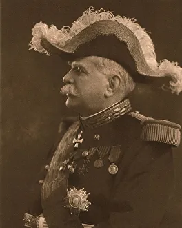 Bicorne Prints: Le vainqueur de la Marne; Le Marechal Joffre, 1917. Creator: R. Melcy