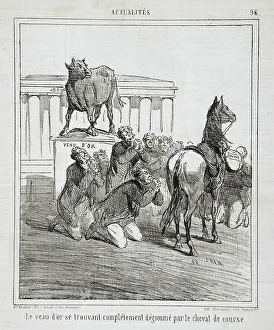 Pleading Prints: Le veau d'or se trouvant complêtement dégommé par le cheval de course