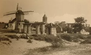 Popular Gallery: Le vieux Moulin et l Eglise, (Old Windmill and Church), c1900. Creator: Unknown
