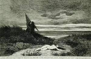 Rops Felicien Prints: Le Werwolf. Inscription: Les pêcheurs virent dans la dune une fillette nue mordue au cou