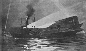 Zeppelin Prints: Le Zeppelin L-15 abattu dans l'estuaire de la Tamise; L'equipage du L-15 se rend