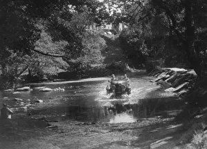 Lea Francis Prints: Lea-Francis competing in the Mid Surrey AC Barnstaple Trial, Tarr Steps, Exmoor, 1934
