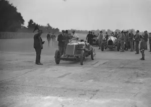 Kaye Prints: Lea-Francis, Delage and Bentley at a Surbiton Motor Club race meeting