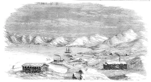 Aluminium Prints: Lead Mine and Cryolite, in Arksul Ford, 1856. Creator: H. Crane