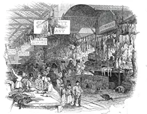 Cage Collection: Leadenhall Market, on Christmas Eve, 1845. Creator: W. J. Linton