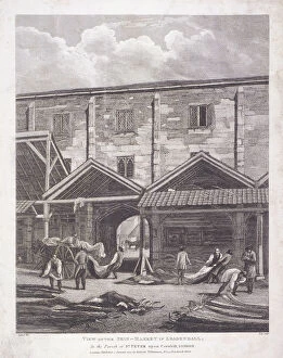 Skinning Gallery: Leadenhall Market, London, 1825. Artist: Thomas Dale