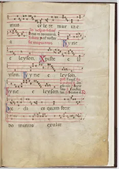 Liturgical Prints: Leaf 5 from an antiphonal fragment, c. 1275. Creator: Unknown