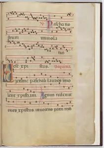 Liturgical Prints: Leaf 6 from an antiphonal fragment, c. 1275. Creator: Unknown