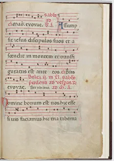 Liturgical Prints: Leaf 7 from an antiphonal fragment, c. 1275. Creator: Unknown