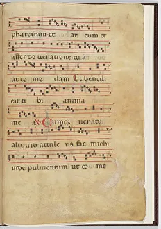 Liturgical Prints: Leaf 8 from an antiphonal fragment, c. 1275. Creator: Unknown