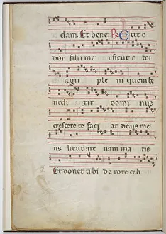 Liturgical Prints: Leaf 8 from an antiphonal fragment (verso), c. 1275. Creator: Unknown
