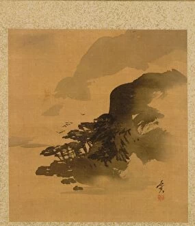 Shibata Zeshin Japanese Gallery: Leaf from Album of Seasonal Themes: Quail in Grass, 1847. Creator: Shibata Zeshin (Japanese)