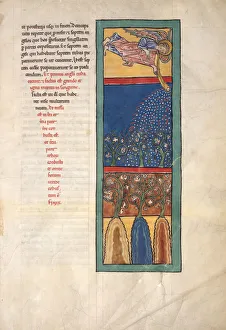 Apostle St John The Prints: Leaf from a Beatus Manuscript: the First Angel Sounds the Trumpet