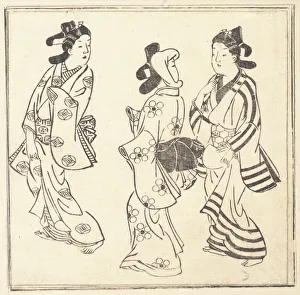 Leaf from a Book Entitled: Wakoku Hiaku-jo: One Hundred Japanese Women. Creator: Hishikawa Moronobu