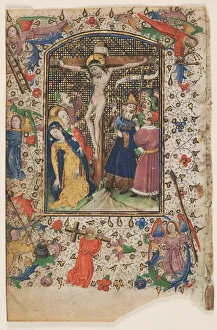 Leaf from a Book of Hours: The Crucifixion, 1430s. Creator: Master of Guillebert de Mets