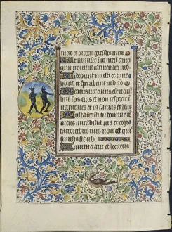 Circle Of Prints: Leaf from a Book of Hours: Two Devils (verso), c. 1460. Creator: Coetivy Master (French)
