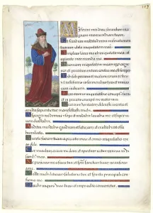 And Gold On Parchment Prints: Leaf from a Book of Hours: King David, c. 1500. Creator: Jean Bourdichon (French, c