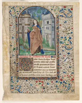 Leaf from a Book of Hours: St. Barbara (2 of 2 Excised Leaves), c