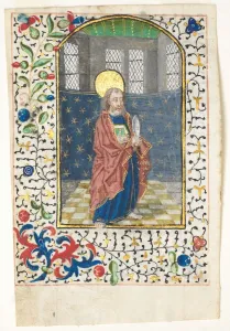 Bruges Prints: Leaf from a Book of Hours: St. Bartholomew, c. 1440-1460. Creator: Unknown