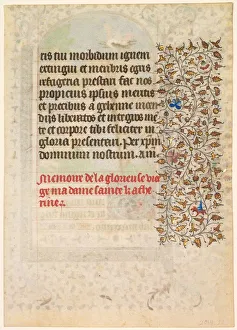 Active About 1410 25 Prints: Leaf from a Book of Hours: Text (verso), c. 1415. Creator: Boucicaut Master (French