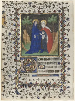 Leaf from a Book of Hours: The Visitation, c. 1415. Creator: Boucicaut Master (French
