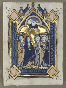 Leaf Excised from a Psalter: The Ascension, c. 1260. Creator: Unknown