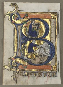 Liege Prints: Leaf Excised from a Psalter: Initial B with King David, c. 1260. Creator: Unknown