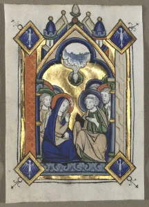Leaf Excised from a Psalter: The Pentecost, c. 1260. Creator: Unknown
