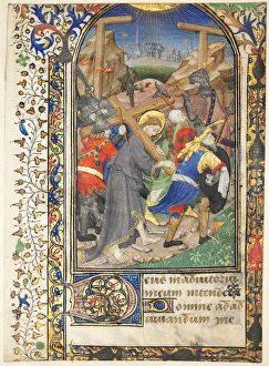 Leaf Excised from the Tarleton Hours: Christ Carrying the Cross (Terce, Office of the Virgin), c