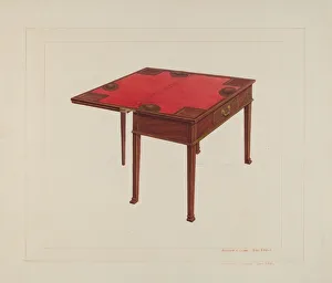 Edward L Loper Prints: Three Leaf Gaming Table, c. 1938. Creator: Edward L Loper