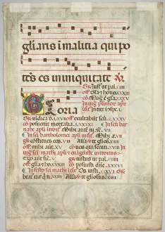 Leaf from a Gradual: Decorated Initial (verso), c. 1480. Creator: Jacopo Filippo d Argenta