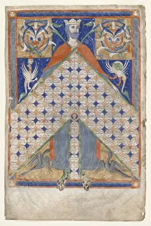 Leaf from Gratians Decretum: Table of Consanguinity, c. 1270-1300. Creator: Unknown
