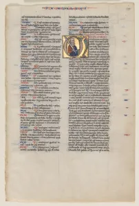Leaf with Initial from a Latin Bible: Initial M: St. Paul with a Sword and a Book, c