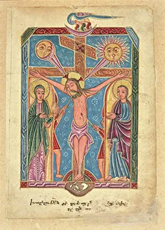 Via Crucis Prints: Leaf from Ms. Ludwig II 7 with The Crucifixion, 1615. Creator: Mesrop of Khizan