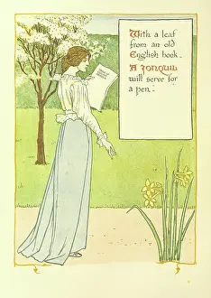 Named Prints: With a leaf from an old English book