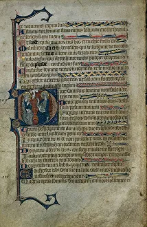 Leaf from a Psalter: Historiated Initial D with The Trinity, c