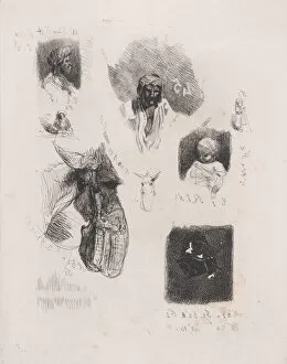 Alexandre Gabriel Decamps Gallery: Leaf of Sketches, 1833-38. Creator: Alexandre Gabriel Decamps