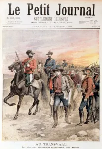Leander Starr Jameson taken prisoner after the failure of the Jameson Raid, South Africa, 1896