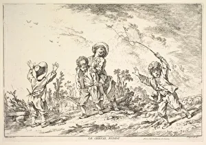 Jacques Gabriel Prints: Leapfrog, mid to late 18th century. Creator: Jacques Gabriel Huquier