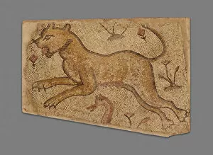 Leaping Feline in Floral Field, 4th-5th century. Creator: Unknown