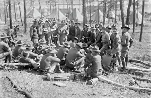 Learning Prints: Learning pistol firing, Camp Upton, 15 Sept 1917. Creator: Bain News Service