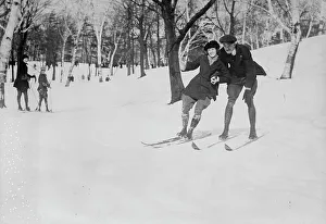 Learning Prints: Learning to ski, Quebec, between c1915 and c1920. Creator: Bain News Service