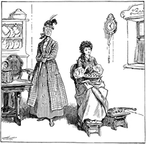 Peeling Gallery: She learnt to peel onions without crying, 1906. Artist: Gordon Frederick Browne