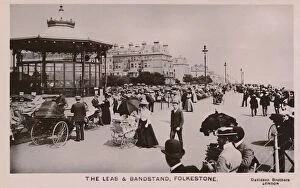 Bandstand Collection: The Leas & Bandstand, Folkestone, late 19th-early 20th century