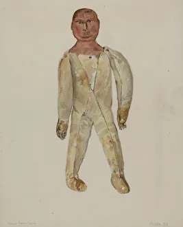 Jane Iverson Prints: Leather Bodied Doll, c. 1936. Creator: Jane Iverson