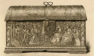 Guillaume Prints: Leather coffer with incised decoration, 15th century, (1903). Creator: Unknown