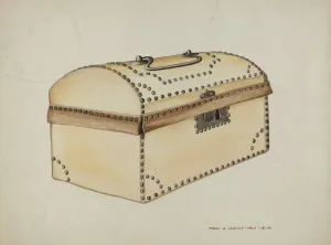 Stud Prints: Leather Covered Box, c. 1937. Creator: Majel G. Claflin
